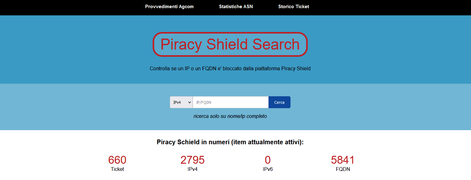 Ecco il sito dove controllare chi è stato bloccato da Piracy Shield[aggiornato 26/03]