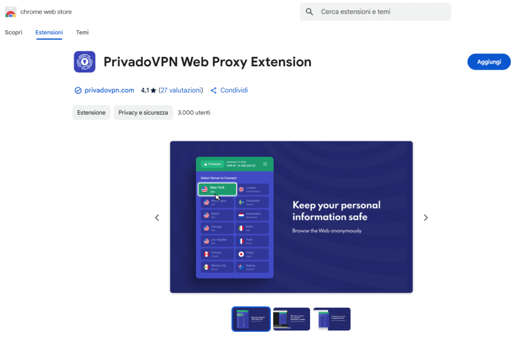 PrivadoVPN Chrome