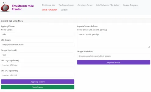 TivuStream m3u Creator:  Crea e personalizza  le tue Playlist