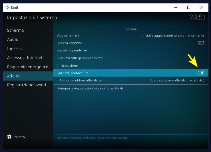 installare Add-on in Kodi